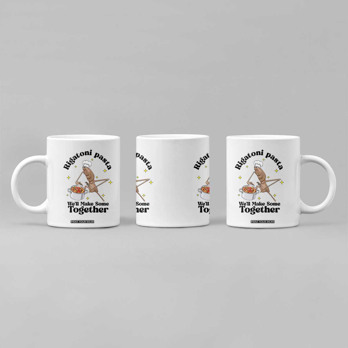 Rigatoni Pasta Chef Marcus The Worm Coffee Mug We'll Make Some Together Wholesome Weird Meme TS02 Print Your Wear