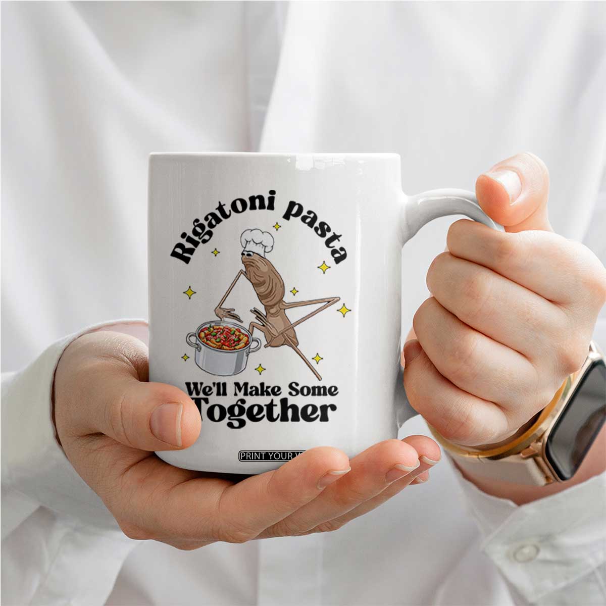 Rigatoni Pasta Chef Marcus The Worm Coffee Mug We'll Make Some Together Wholesome Weird Meme TS02 Print Your Wear