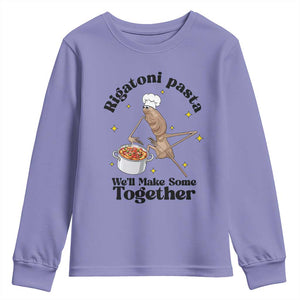 Rigatoni Pasta Chef Marcus The Worm Youth Sweatshirt We'll Make Some Together Wholesome Weird Meme TS02 Violet Print Your Wear
