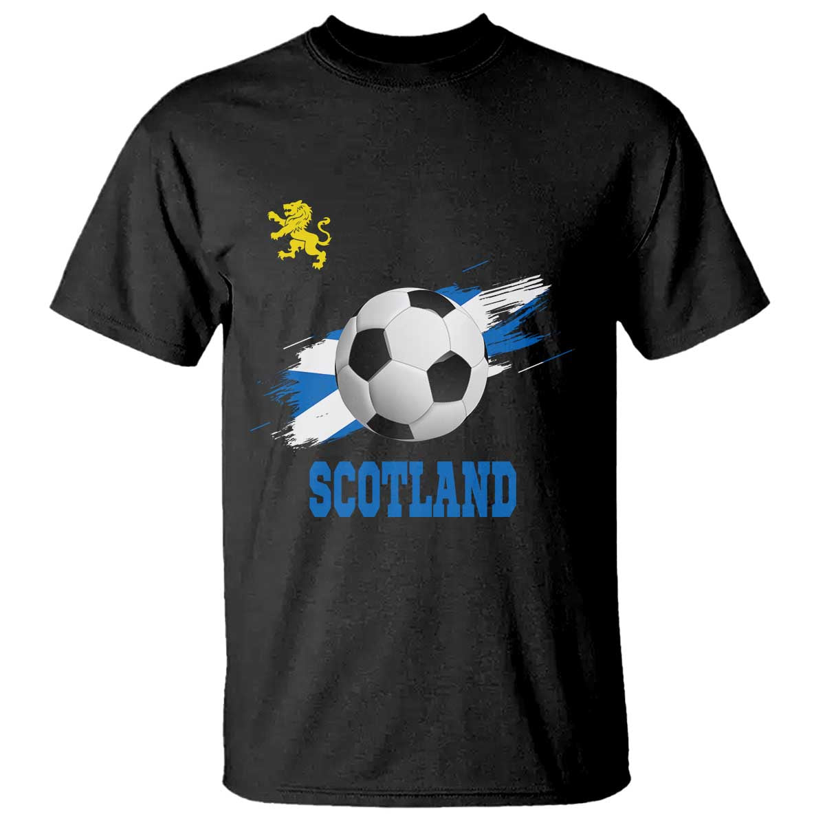 Scotland Soccer Flag T Shirt Scottish Football Fans Pride TS02 Black Print Your Wear