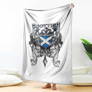 Scottish Heritage Crest Gothic Throw Blanket Medieval Flag and Sword Celtic Pride TS02 Print Your Wear