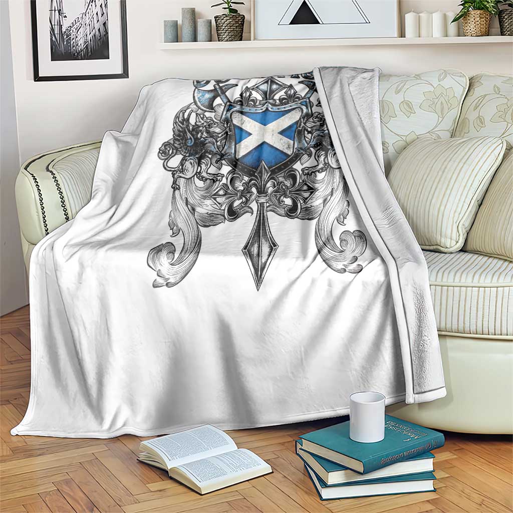 Scottish Heritage Crest Gothic Throw Blanket Medieval Flag and Sword Celtic Pride TS02 Print Your Wear