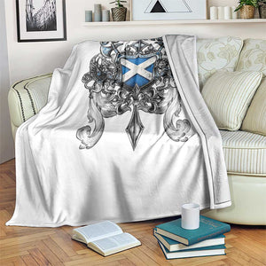 Scottish Heritage Crest Gothic Throw Blanket Medieval Flag and Sword Celtic Pride TS02 Print Your Wear