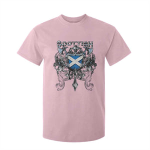 Scottish Heritage Crest Gothic T Shirt For Kid Medieval Flag and Sword Celtic Pride TS02 Light Pink Print Your Wear