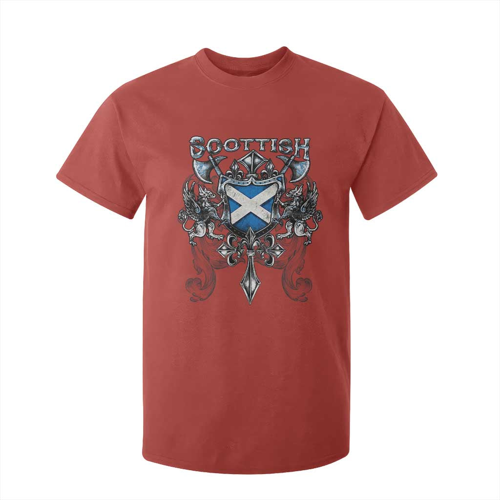 Scottish Heritage Crest Gothic T Shirt For Kid Medieval Flag and Sword Celtic Pride TS02 Red Print Your Wear