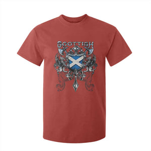 Scottish Heritage Crest Gothic T Shirt For Kid Medieval Flag and Sword Celtic Pride TS02 Red Print Your Wear