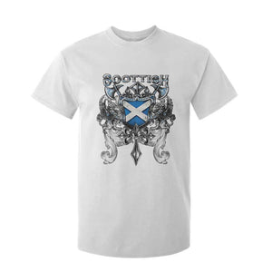 Scottish Heritage Crest Gothic T Shirt For Kid Medieval Flag and Sword Celtic Pride TS02 White Print Your Wear