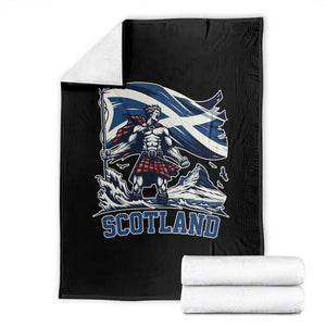 Scottish Warrior Throw Blanket Brave Highland Hero Scotland Flag TS02 Black Print Your Wear