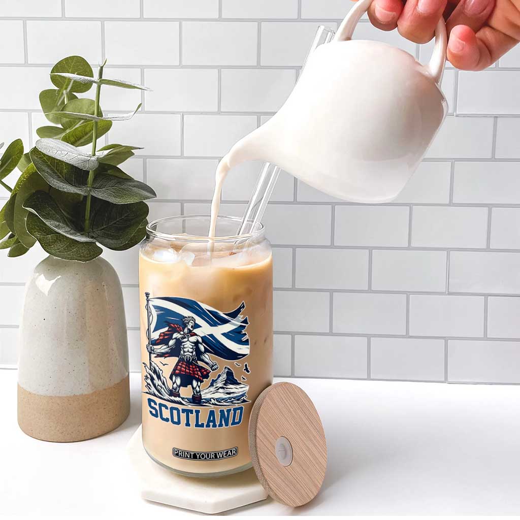 Scottish Warrior Glass Can Brave Highland Hero Scotland Flag TS02 Print Your Wear