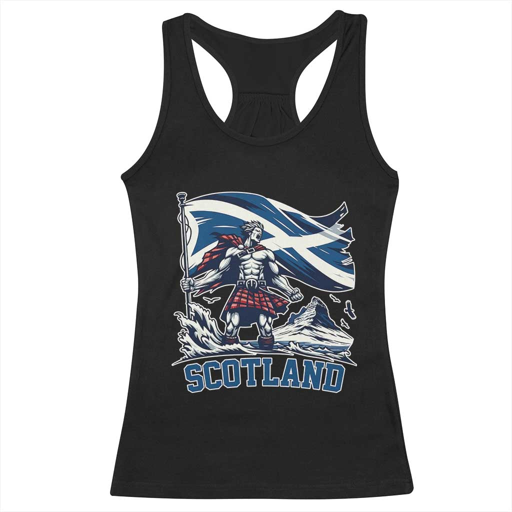 Scottish Warrior Racerback Tank Top Brave Highland Hero Scotland Flag TS02 Black Print Your Wear