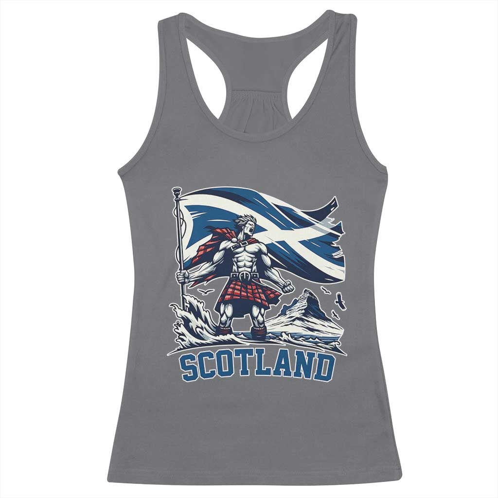 Scottish Warrior Racerback Tank Top Brave Highland Hero Scotland Flag TS02 Charcoal Print Your Wear