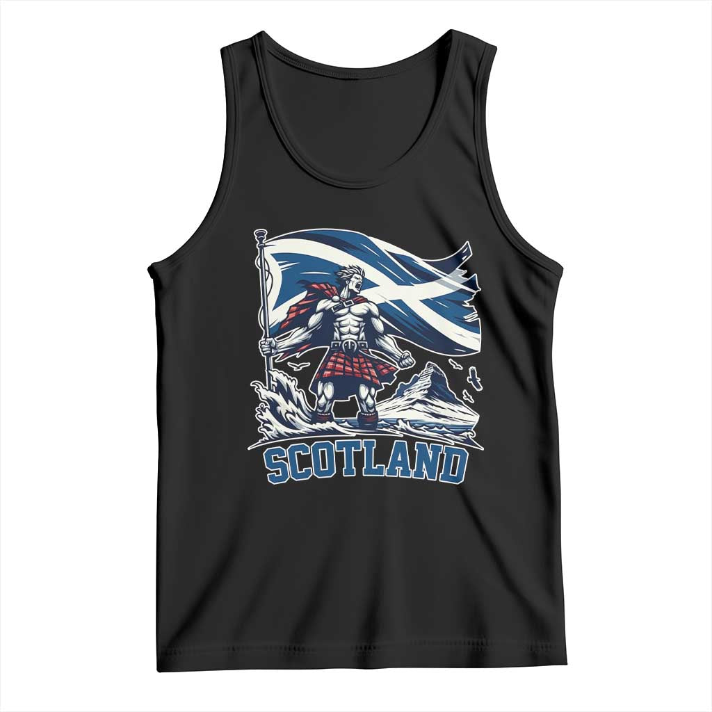 Scottish Warrior Tank Top Brave Highland Hero Scotland Flag TS02 Black Print Your Wear