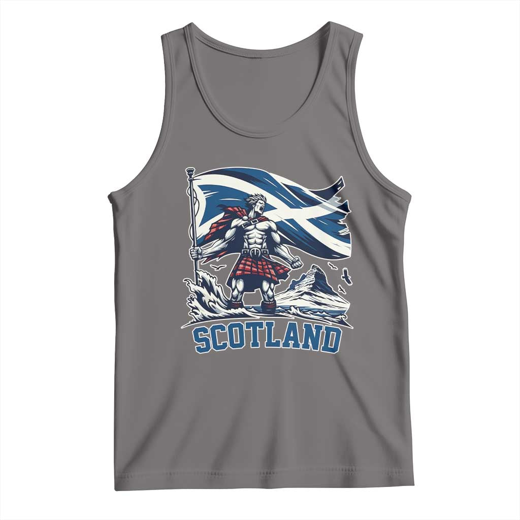 Scottish Warrior Tank Top Brave Highland Hero Scotland Flag TS02 Deep Heather Print Your Wear