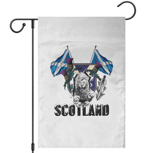 Roaring Scottish Lion Crest Garden Flag Thistle Scotland Flag Emblem for Brave Highlanders TS02 White Print Your Wear