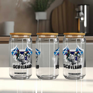 Roaring Scottish Lion Crest Glass Can Thistle Scotland Flag Emblem for Brave Highlanders TS02 Print Your Wear