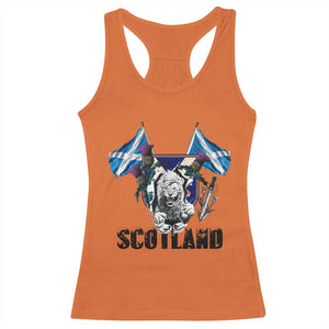 Roaring Scottish Lion Crest Racerback Tank Top Thistle Scotland Flag Emblem for Brave Highlanders TS02 Orange Print Your Wear