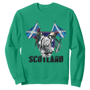 Roaring Scottish Lion Crest Sweatshirt Thistle Scotland Flag Emblem for Brave Highlanders TS02 Irish Green Print Your Wear
