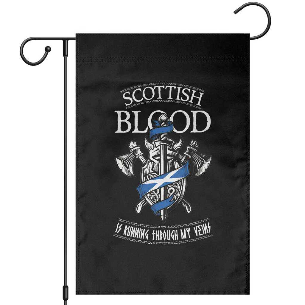 Scottish Blood Running Through My Veins Garden Flag Viking Axe and Sword Heritage TS02 Black Print Your Wear