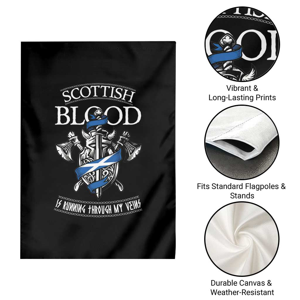 Scottish Blood Running Through My Veins Garden Flag Viking Axe and Sword Heritage TS02 Print Your Wear