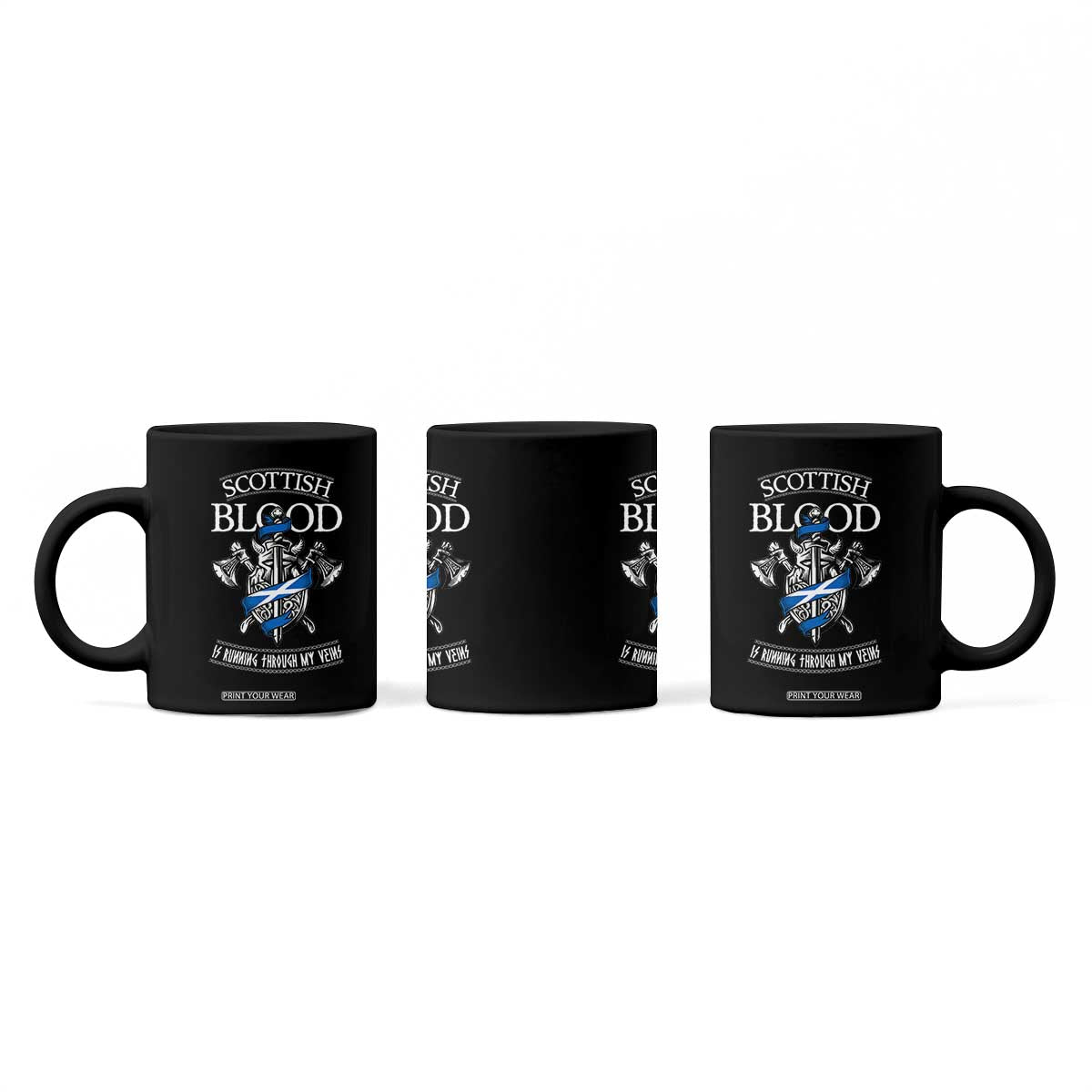 Scottish Blood Running Through My Veins Coffee Mug Viking Axe and Sword Heritage TS02 Print Your Wear