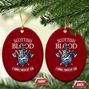 Scottish Blood Running Through My Veins Ceramic Ornament Viking Axe and Sword Heritage TS02 Print Your Wear
