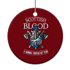 Scottish Blood Running Through My Veins Ceramic Ornament Viking Axe and Sword Heritage TS02 1pc Red Print Your Wear