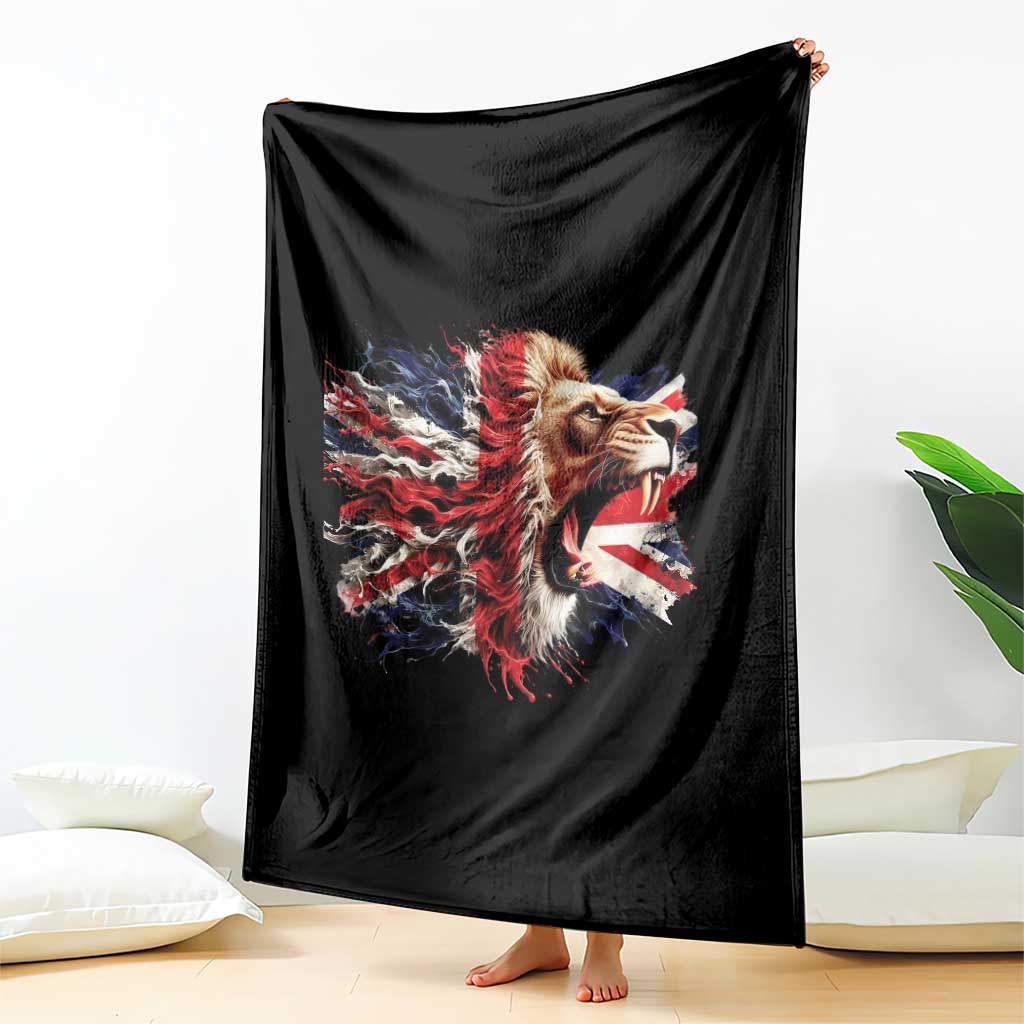Roaring British Lion Flag Throw Blanket Union Jack UK Pride TS02 Print Your Wear