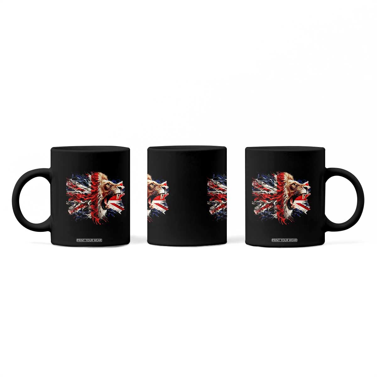 Roaring British Lion Flag Coffee Mug Union Jack UK Pride TS02 Print Your Wear
