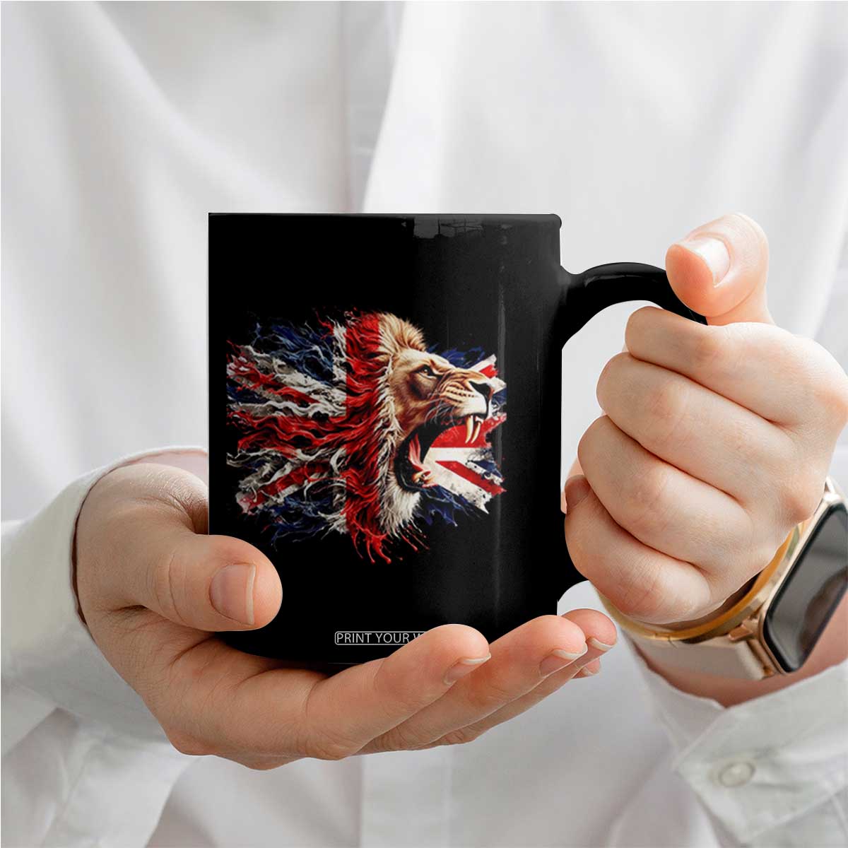 Roaring British Lion Flag Coffee Mug Union Jack UK Pride TS02 Print Your Wear