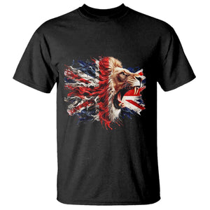 Roaring British Lion Flag T Shirt Union Jack UK Pride TS02 Black Print Your Wear