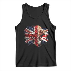 Roaring British Lion Flag Tank Top Union Jack UK Pride TS02 Black Print Your Wear