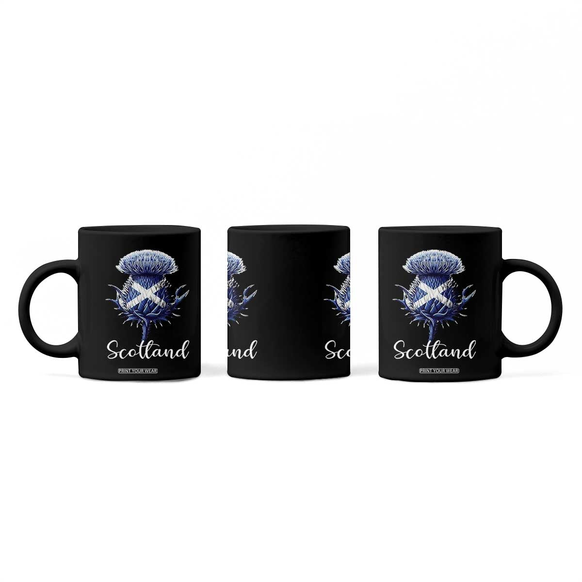 Scotland Thistle Floral Emblem Saltire Flag Coffee Mug Patriotic Scottish Heritage TS02 Print Your Wear