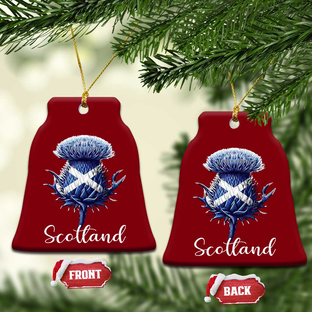 Scotland Thistle Floral Emblem Saltire Flag Ceramic Ornament Patriotic Scottish Heritage TS02 Print Your Wear