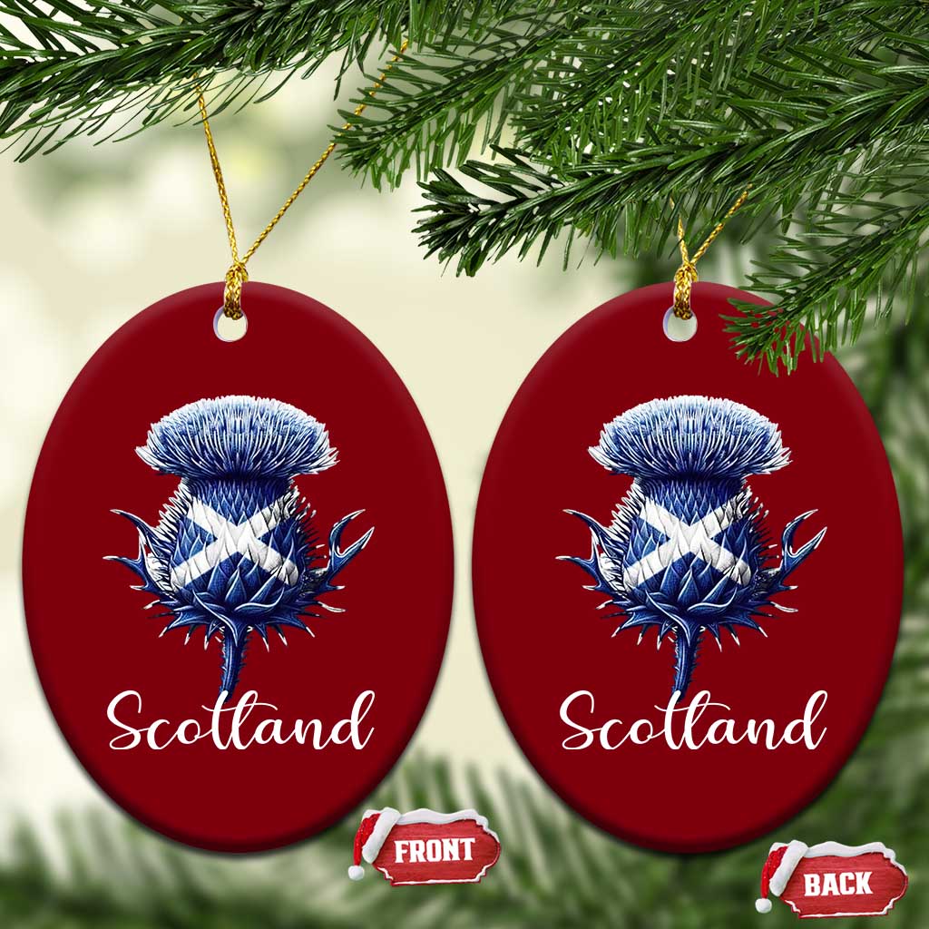 Scotland Thistle Floral Emblem Saltire Flag Ceramic Ornament Patriotic Scottish Heritage TS02 Print Your Wear