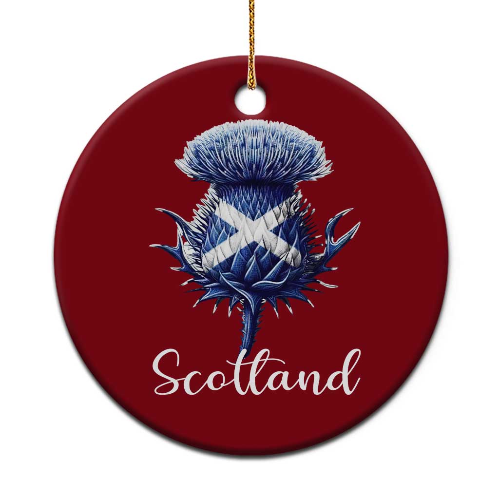 Scotland Thistle Floral Emblem Saltire Flag Ceramic Ornament Patriotic Scottish Heritage TS02 1pc Red Print Your Wear