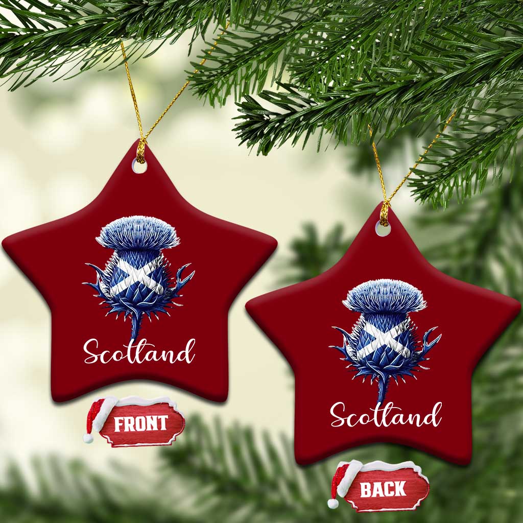 Scotland Thistle Floral Emblem Saltire Flag Ceramic Ornament Patriotic Scottish Heritage TS02 Print Your Wear