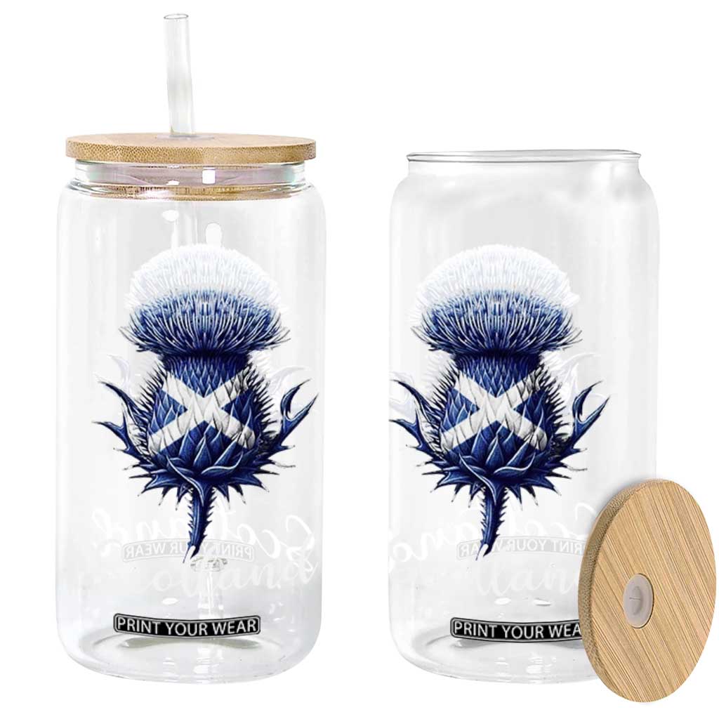 Scotland Thistle Floral Emblem Saltire Flag Glass Can Patriotic Scottish Heritage TS02 Print Your Wear