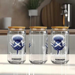 Scotland Thistle Floral Emblem Saltire Flag Glass Can Patriotic Scottish Heritage TS02 Print Your Wear