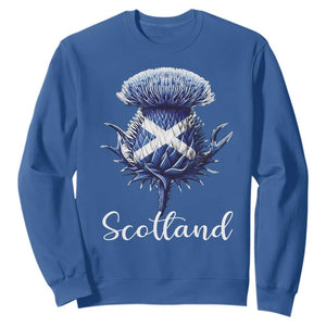 Scotland Thistle Floral Emblem Saltire Flag Sweatshirt Patriotic Scottish Heritage TS02 Royal Blue Print Your Wear