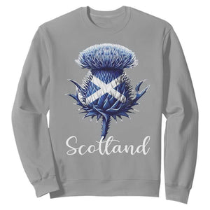 Scotland Thistle Floral Emblem Saltire Flag Sweatshirt Patriotic Scottish Heritage TS02 Sport Gray Print Your Wear