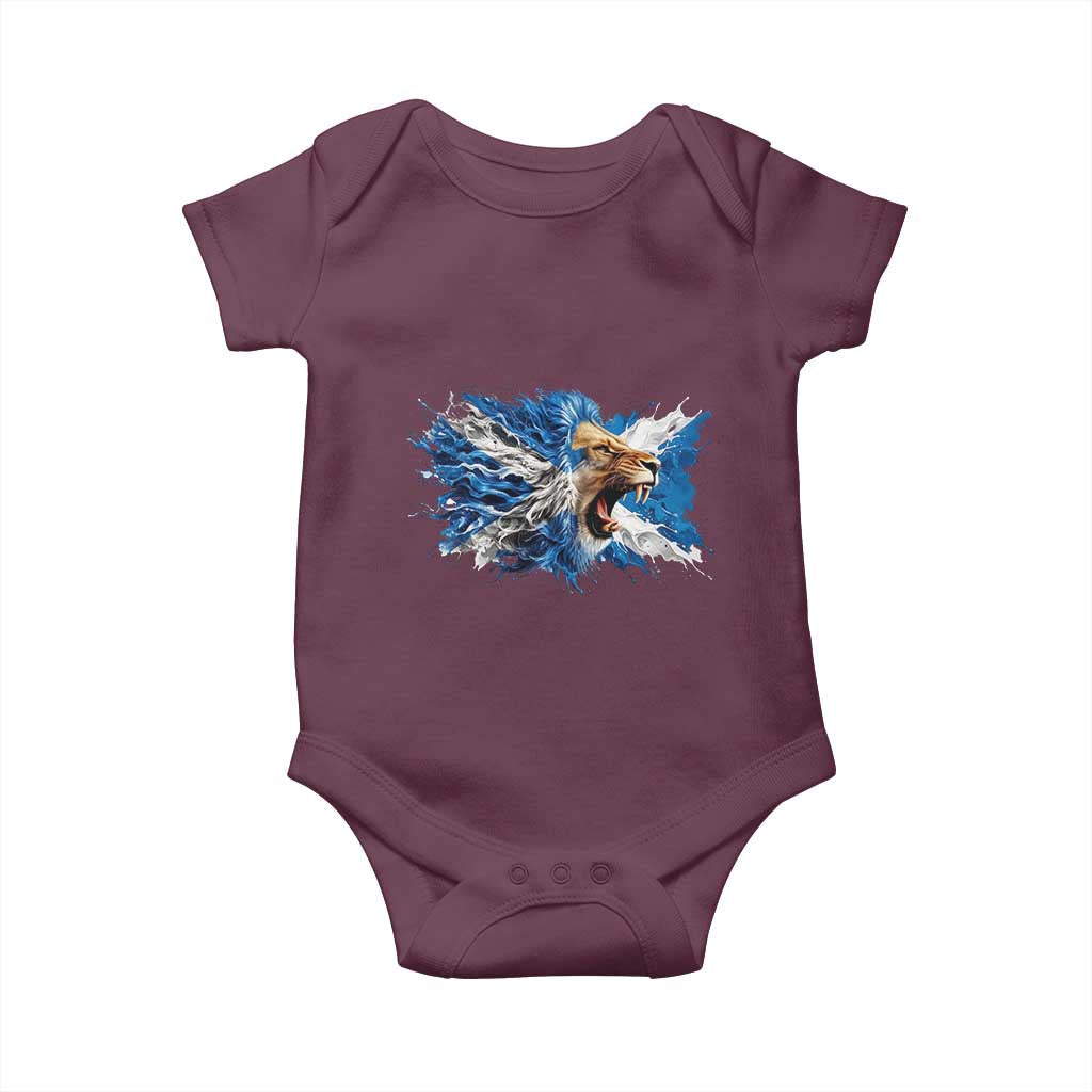 Roaring Scottish Lion Baby Onesie Braveheart Scotland Flag Pride TS02 Maroon Print Your Wear