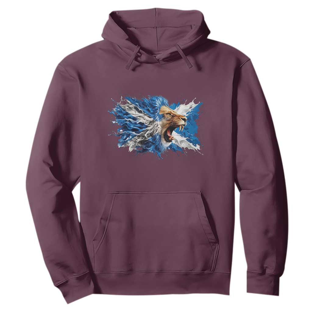 Roaring Scottish Lion Hoodie Braveheart Scotland Flag Pride TS02 Maroon Print Your Wear