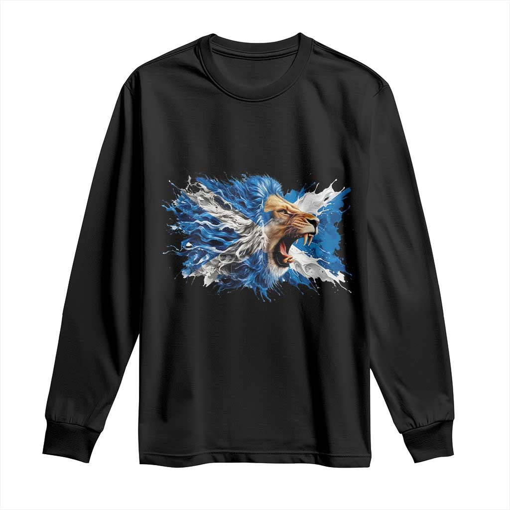 Roaring Scottish Lion Long Sleeve Shirt Braveheart Scotland Flag Pride TS02 Black Print Your Wear