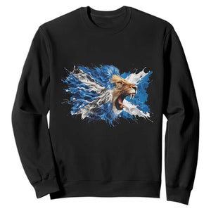 Roaring Scottish Lion Sweatshirt Braveheart Scotland Flag Pride TS02 Black Print Your Wear