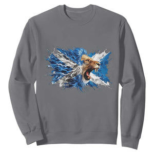 Roaring Scottish Lion Sweatshirt Braveheart Scotland Flag Pride TS02 Charcoal Print Your Wear