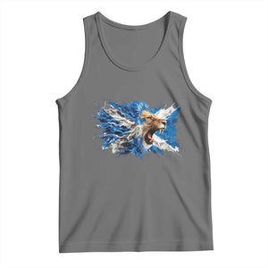 Roaring Scottish Lion Tank Top Braveheart Scotland Flag Pride TS02 Black Heather Print Your Wear