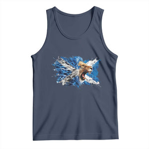 Roaring Scottish Lion Tank Top Braveheart Scotland Flag Pride TS02 Navy Print Your Wear