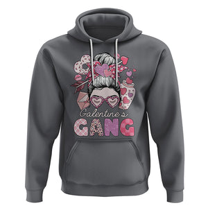 Galentine's Day Hoodie Galentines Gang Retro Messy Bun TS02 Charcoal Printyourwear