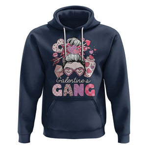 Galentine's Day Hoodie Galentines Gang Retro Messy Bun TS02 Navy Printyourwear