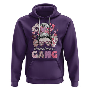 Galentine's Day Hoodie Galentines Gang Retro Messy Bun TS02 Purple Printyourwear